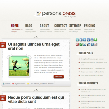 WordPress Šablona PersonalPress